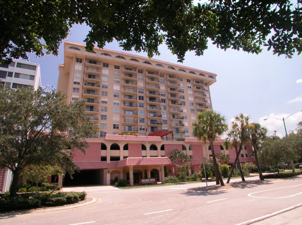 Dolphin Tower in Downtown Sarasota Front Entrance