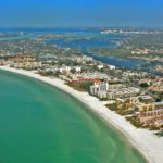 Midnight Cove in Siesta Key Gulfside and Bayside Aerial