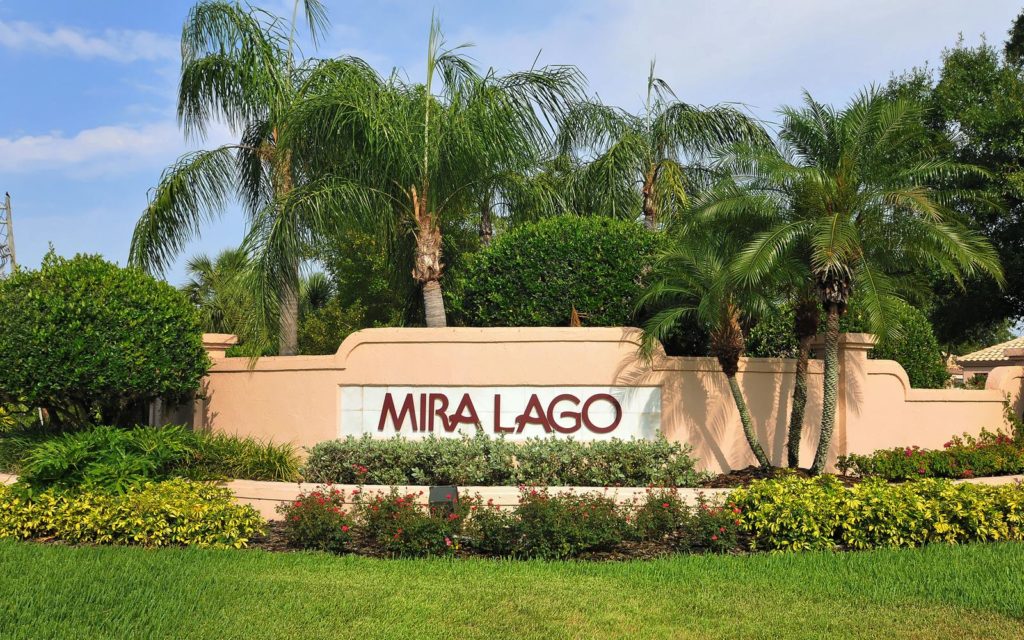 Mira Lago on Palmer Ranch in Sarasota Entrance Sign