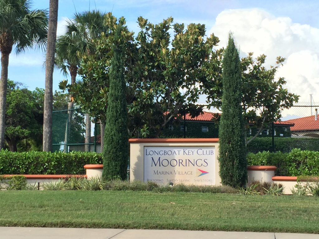 Longboat Key Club Moorings Entrance Sign